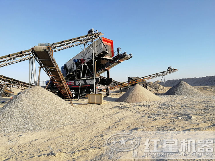 移動制砂機生產(chǎn)圖，多種制砂規(guī)格可以選擇